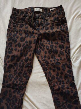 Jessica Simpson Women's Brown Leopard Stretch Jean